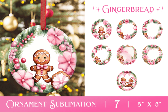 Download Cute Pink Christmas Gingerbread Ornament - Premium Resources