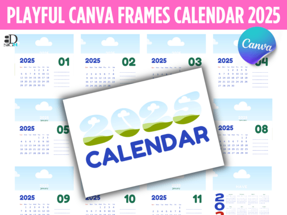 Download Playful Canva Frames Calendar 2025 - Canva Collection